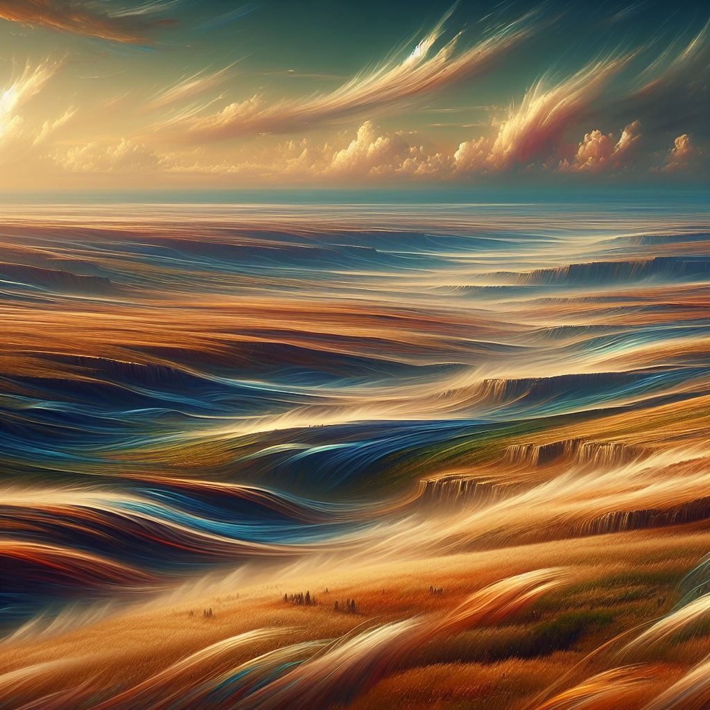 The wind sighs in vain, Over plains stretching, no end to its pain.