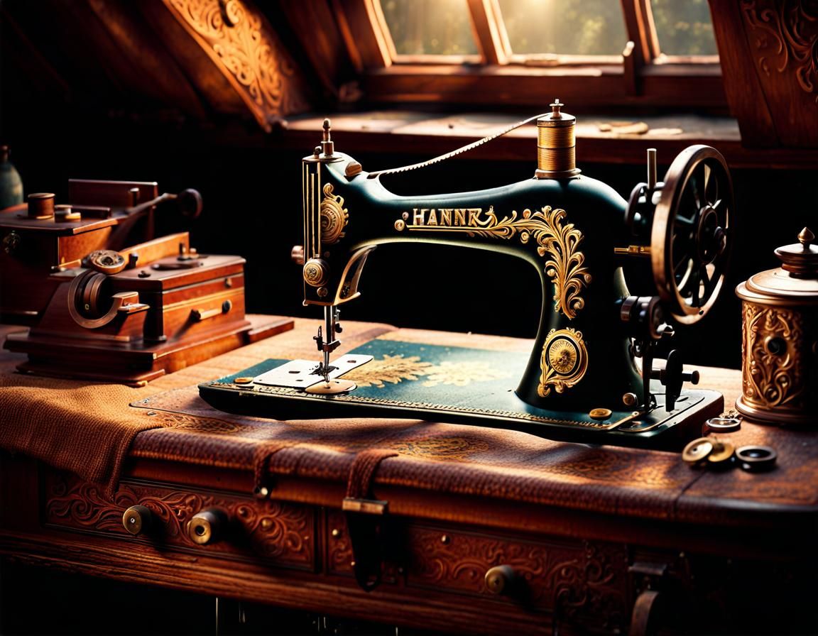 Old Vintage Sewing Machine  by @Chikiwi Creations