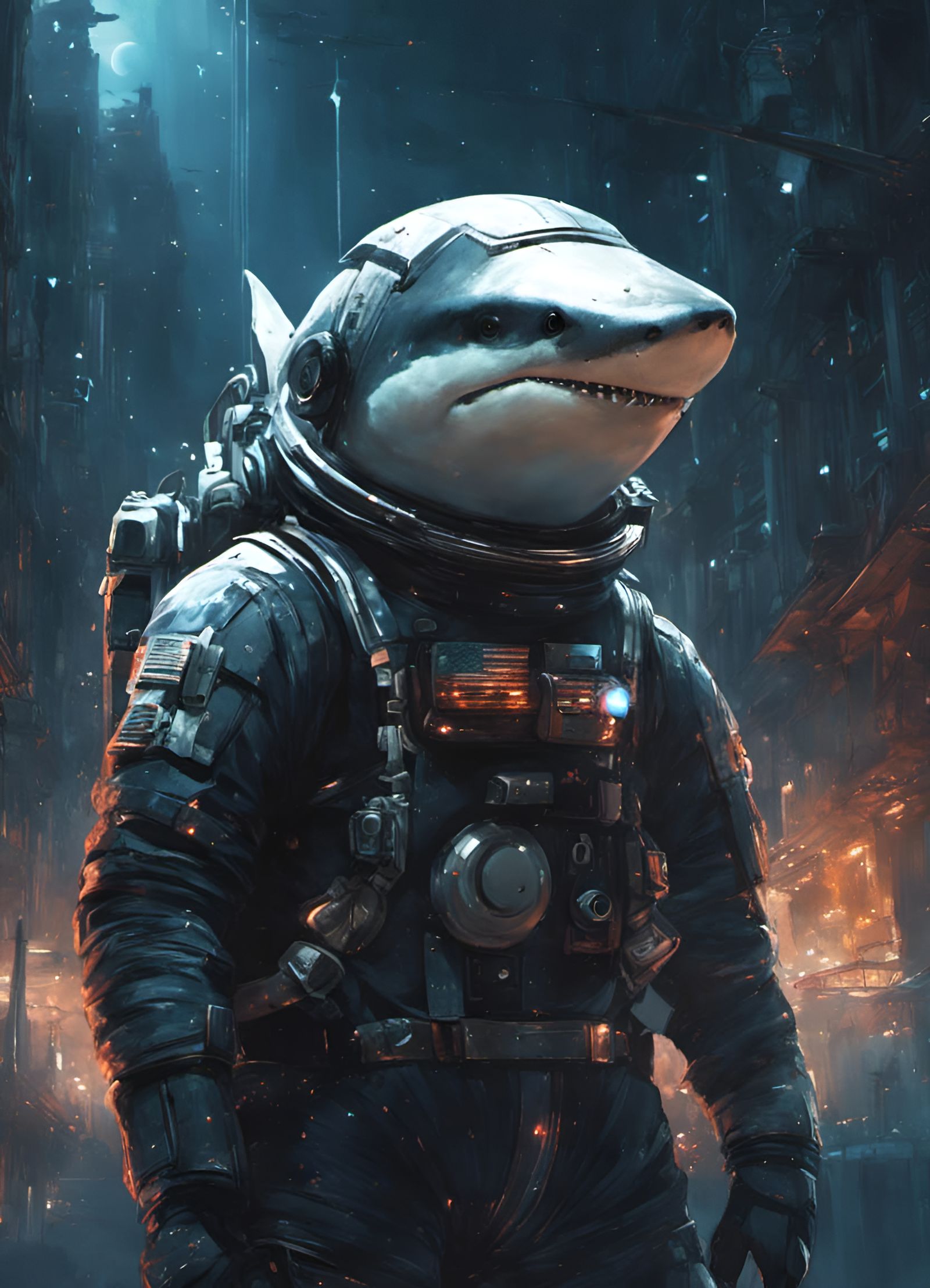 Sharkstronaut  by @The True Miethrix