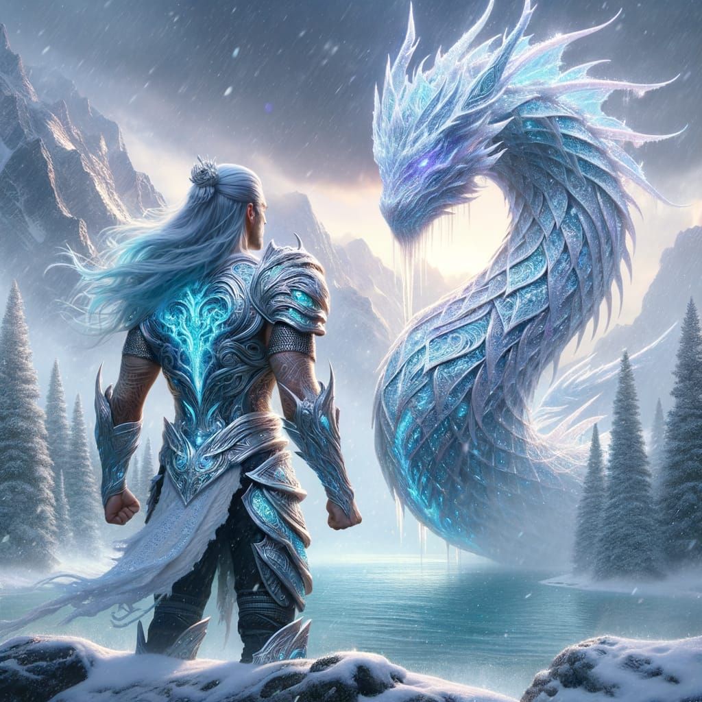 Ice-Dragon the warrior meets An Alpha Elder Ice Dragon! 