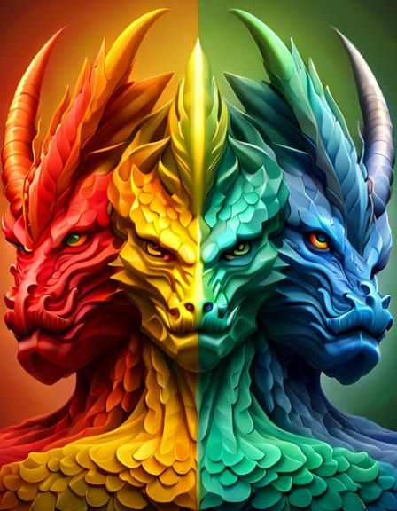multi chroma hydra dragon   by @David Myers