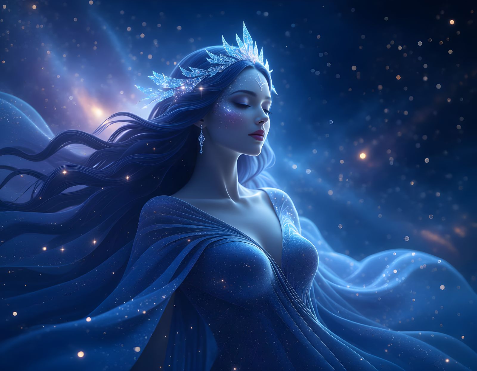 Cosmic goddess in stardust  by @Heleanna