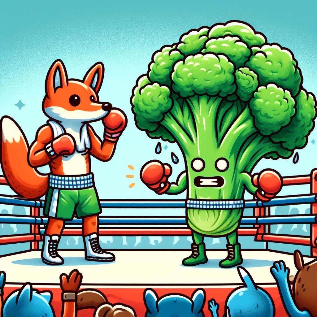 fox vs cluster of broccoli