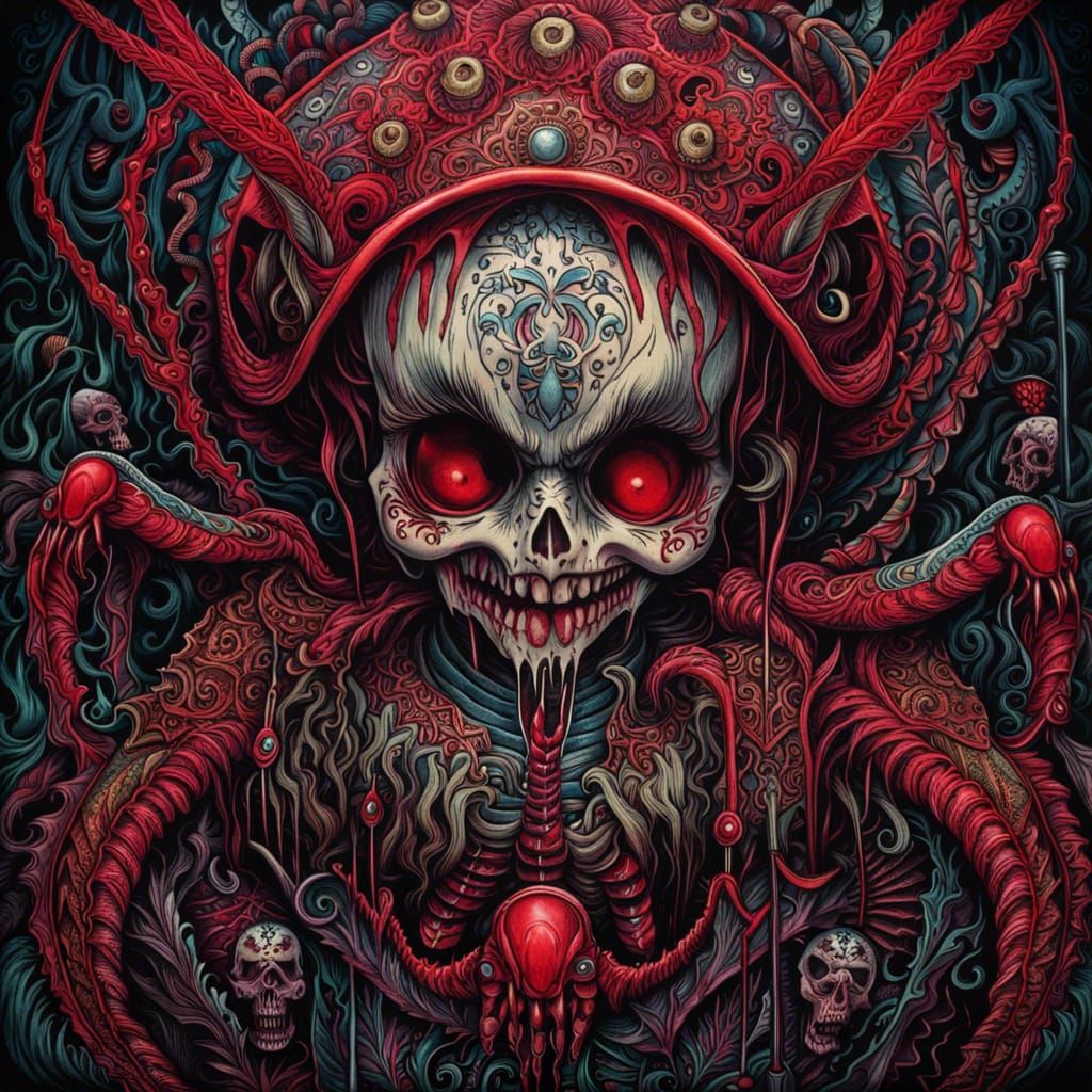 Horror baby doll Chelsea grin sharp teeth blood spider legs ...
