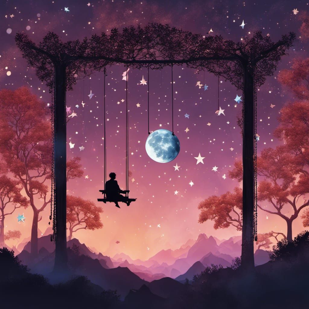 Silhouette on a swing
