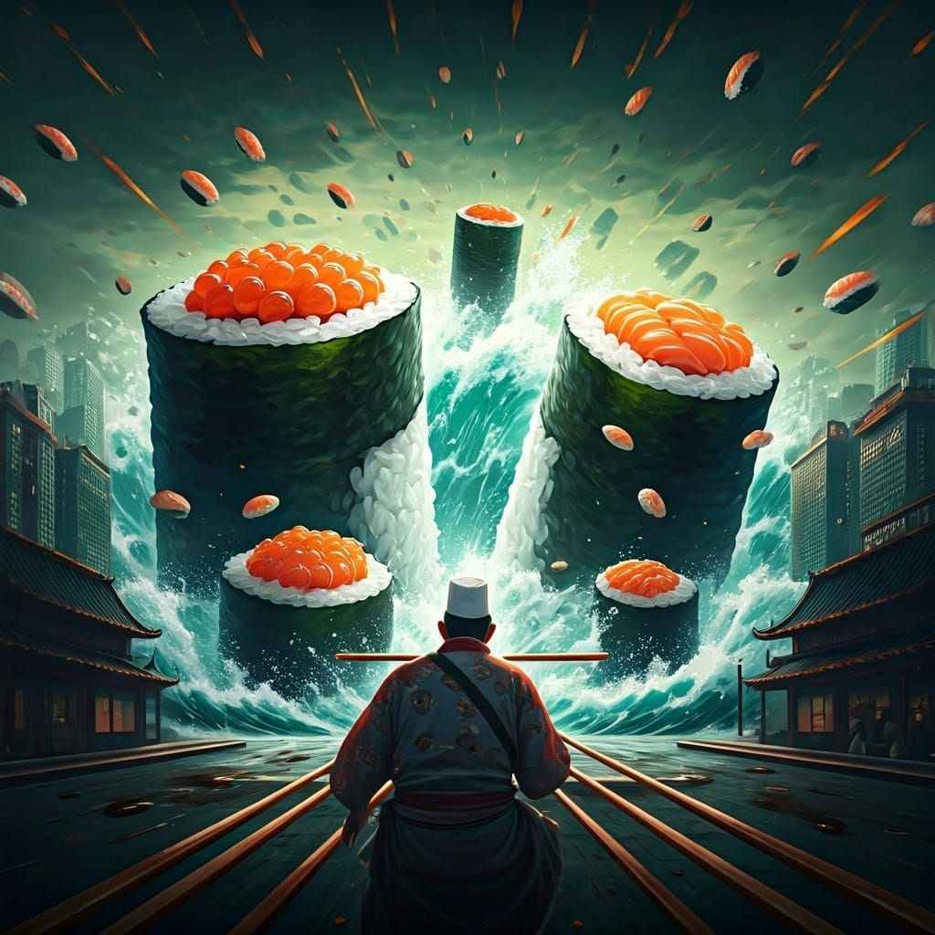 Giant Sushi mountains attack
  by @undefined