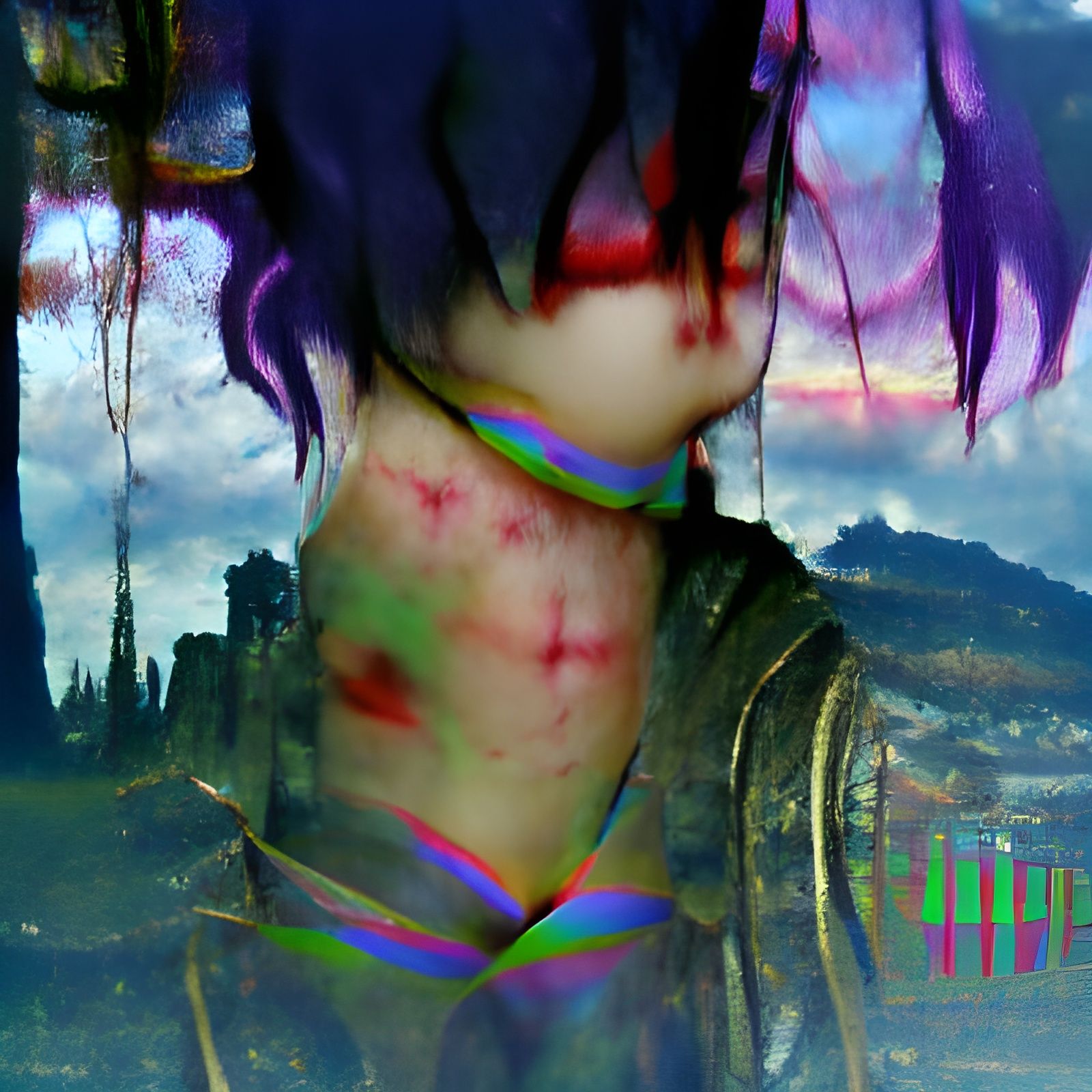 Behind These Wounds gothic art romanticism mysterious colorf...
