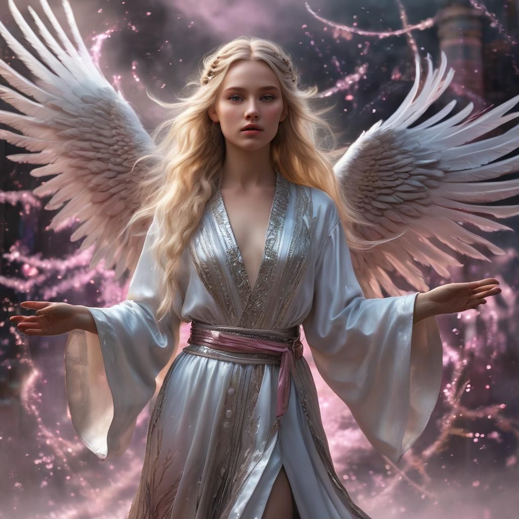angelic blond-haired female angel