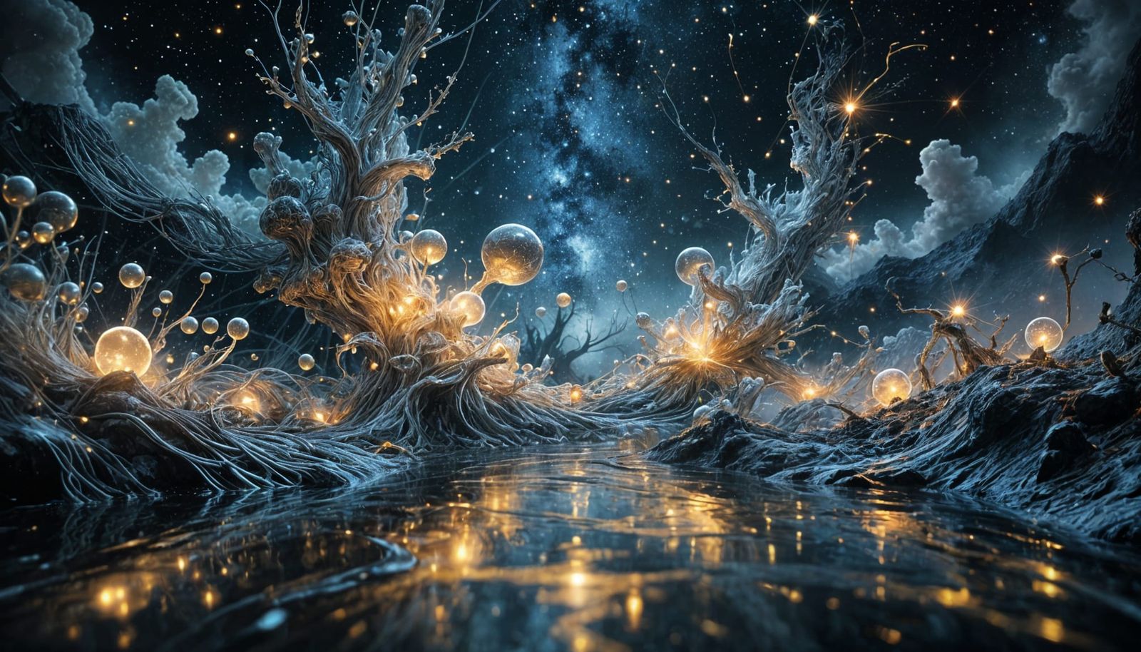 golden and white neural networks connecting and pulsing with energy  by @kirra-anne-ramirez