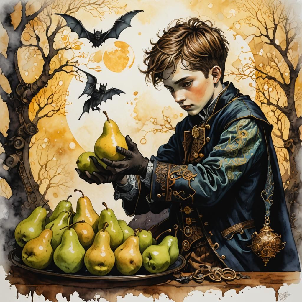 boy whit pears