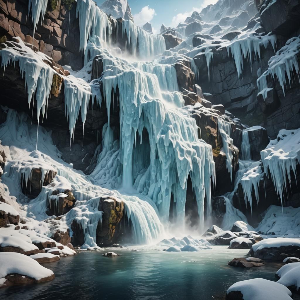 frozen waterfall