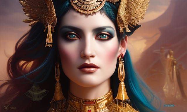 Eset Goddess of Magic Egyption, intricate, dramatic pose, ma...