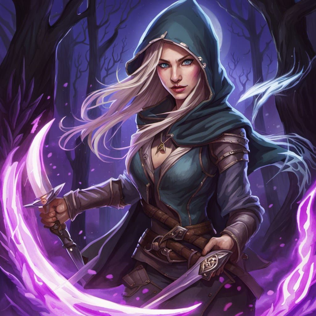 Female elven rogue in the night - AI Generated Artwork - NightCafe Creator