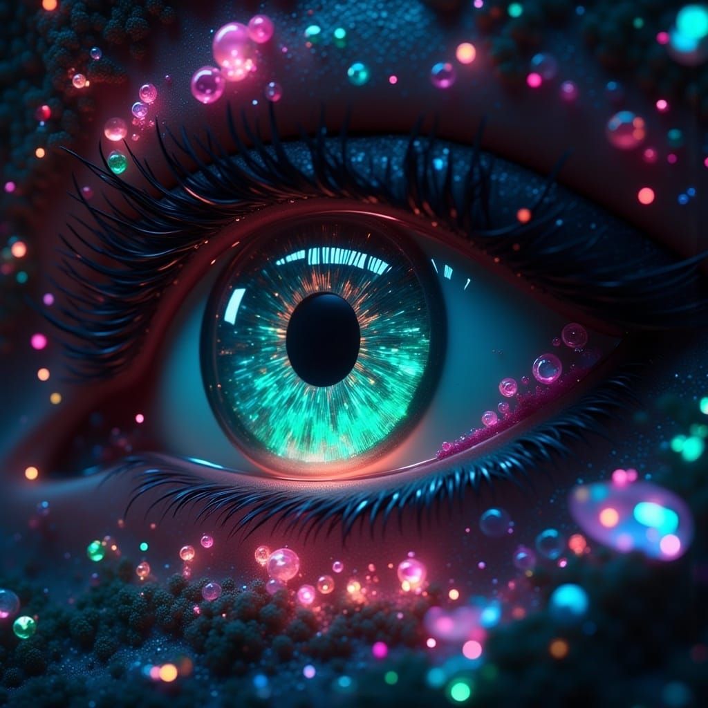 <lora:Dreamy Darkness Fx:1.0>,, Macro shot of spellbinding eye by scan of codex serphinianus,, dark mood, moody, dark theme, Ultra Rare Inan...