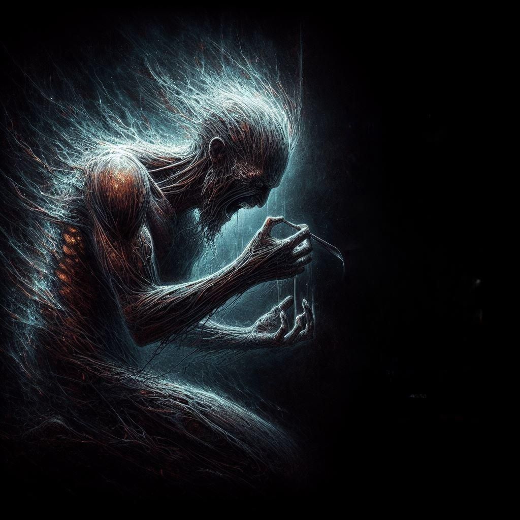 Through the labyrinth of woe, 
Where desperation leads the w...