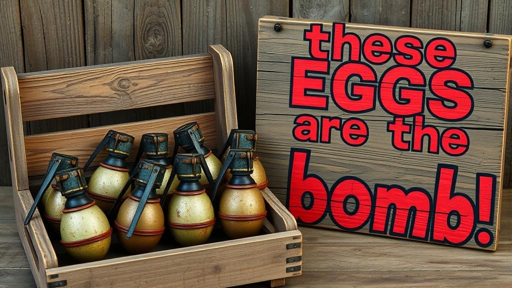 These Eggs Are The Bomb  by @BonzAI