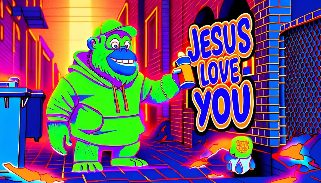 Vivid Mountain Landscape Under Fiery Sunset Sky