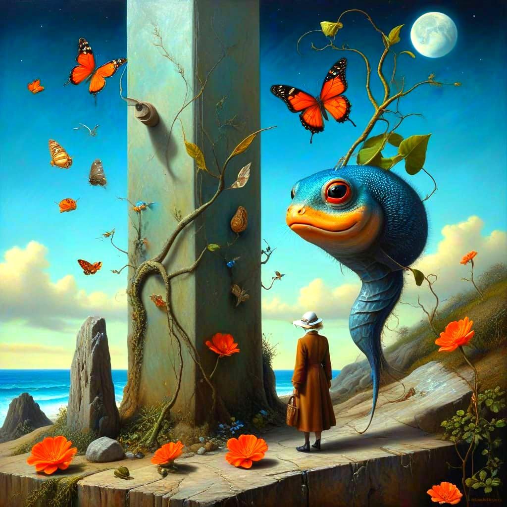 Enchanting Lady in Whimsical Wonderland