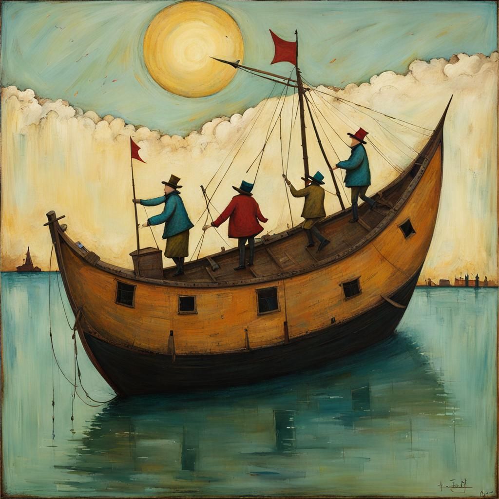 The Ship of Fools in the style of Sam Toft