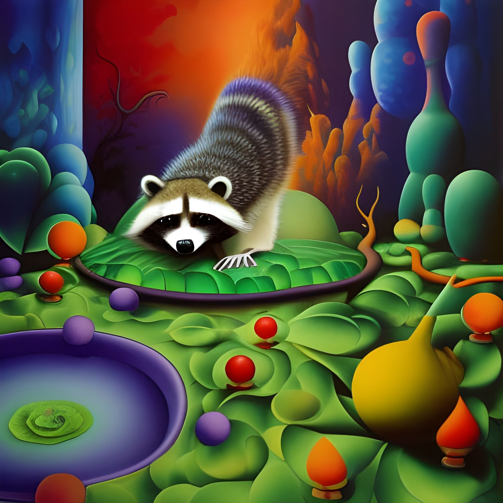Sneaky raccoon