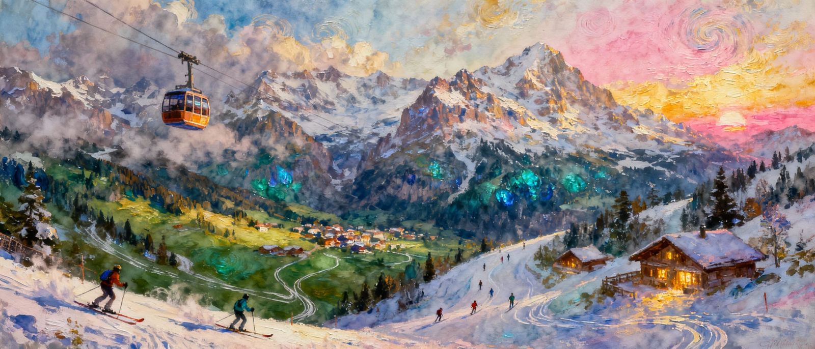 A painting by Johan Jongkind, kerem beyit, thomas kinkade digital painting of a fantasy distance intricate ...  by @Summerchild