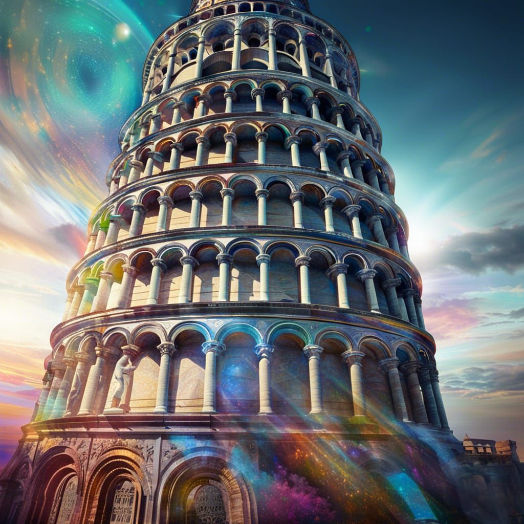 Leaning tower of pisa: showing the lean clearly.