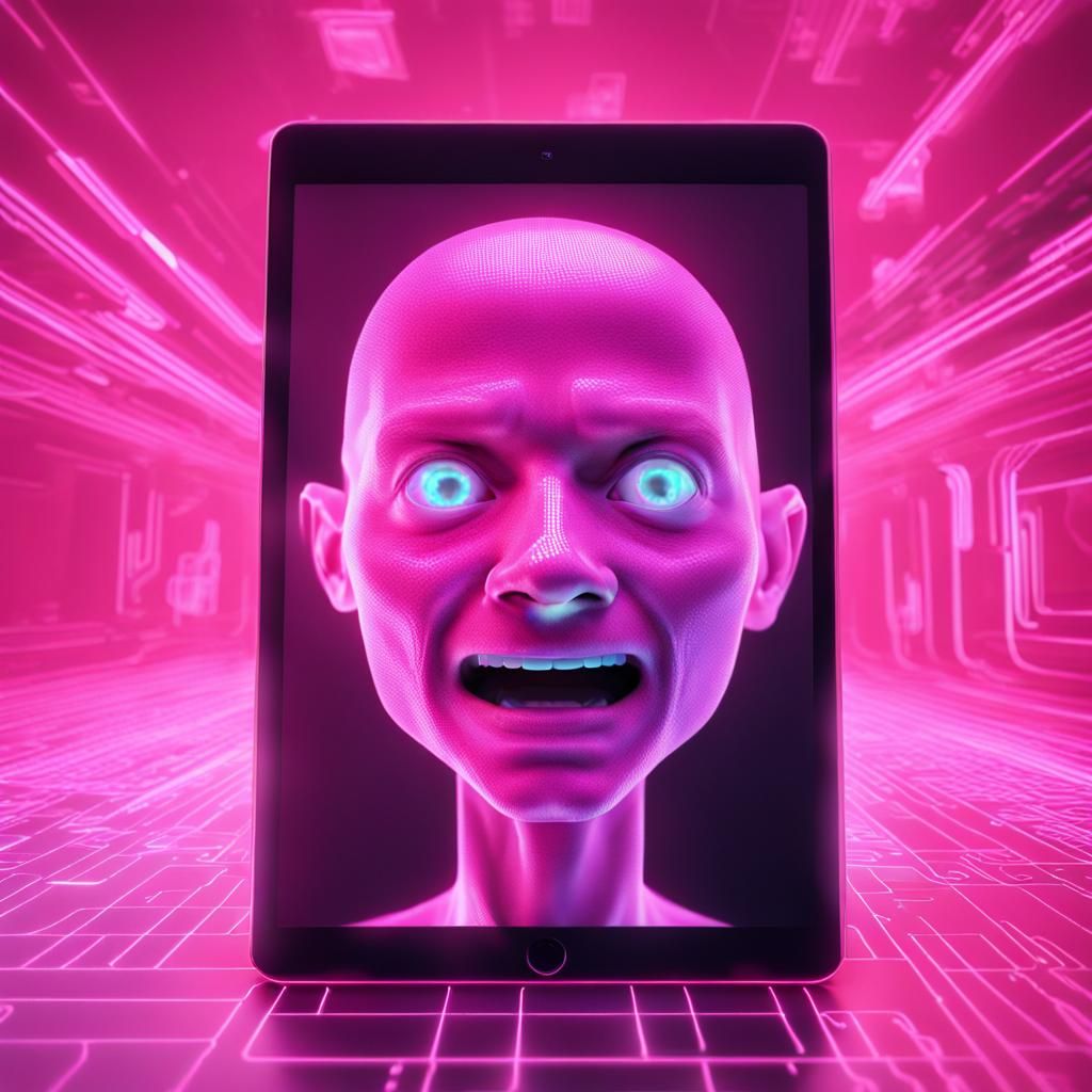 AI person inside an iPad