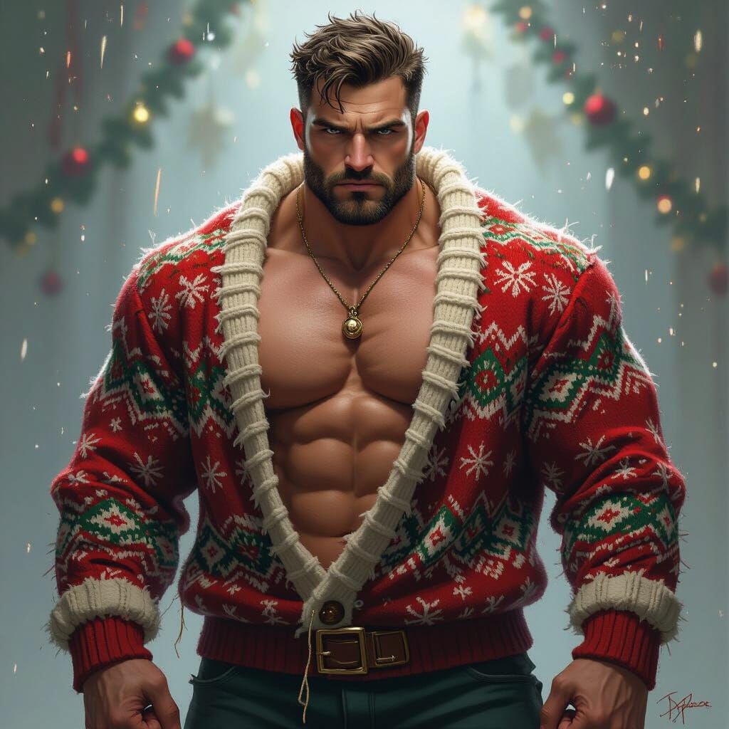 Thor(?) wearing an ugly christmas sweater  by @Kenneth Johnson