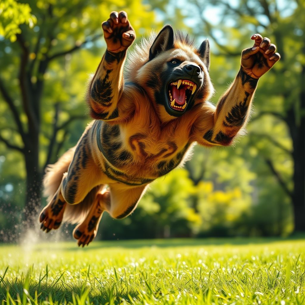 A humanoid hyena creature