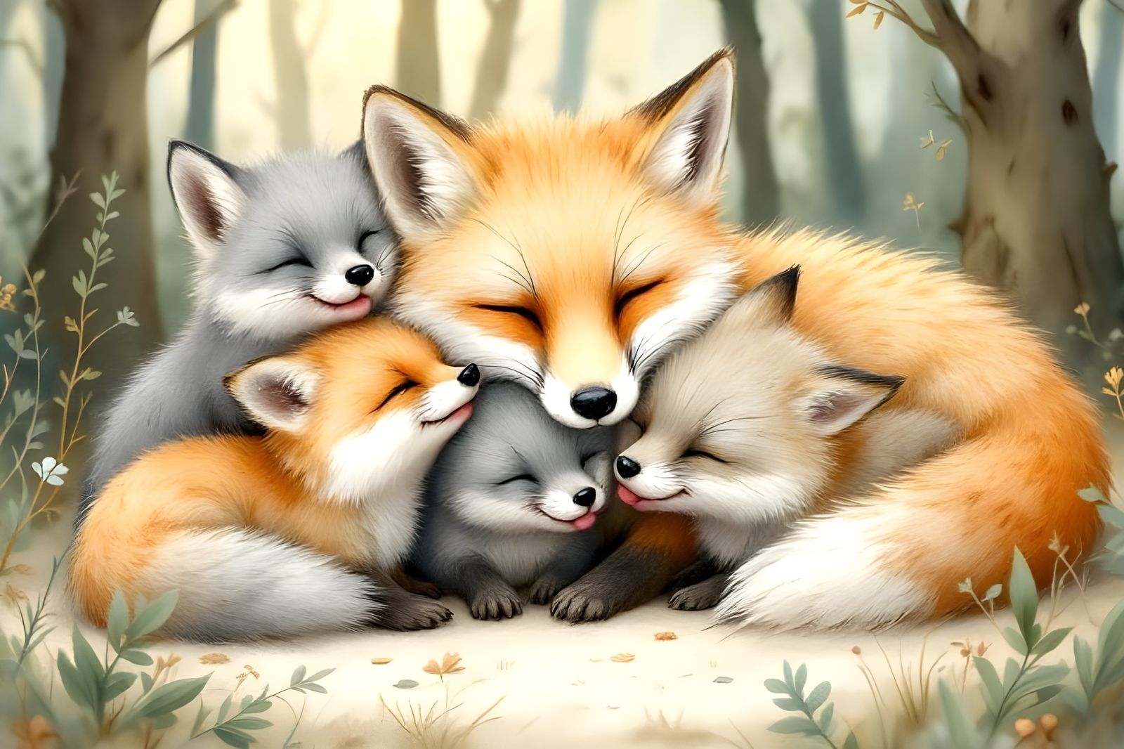 Relaxed group snuggle  by @Gary Murakami