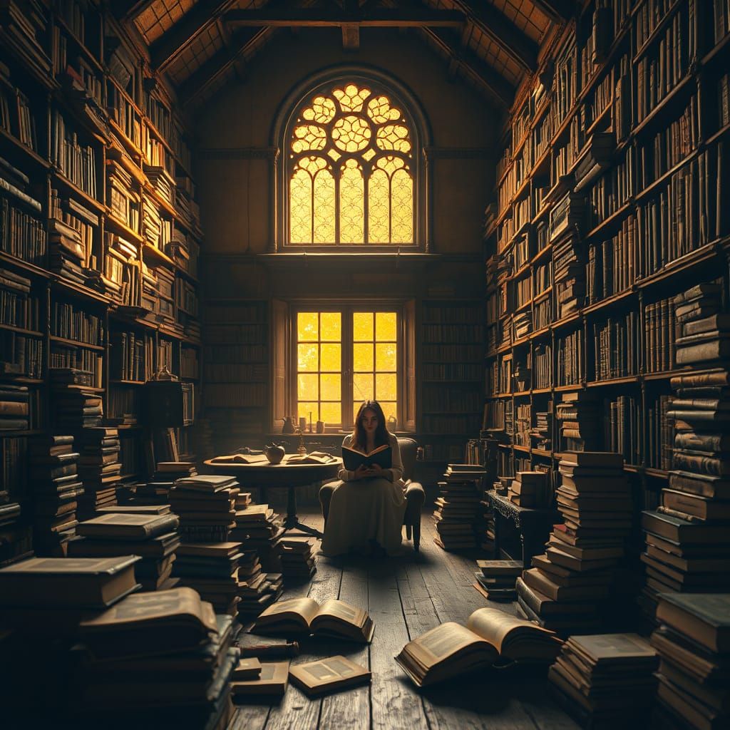 The ghost of the library  by @ImagIAcion