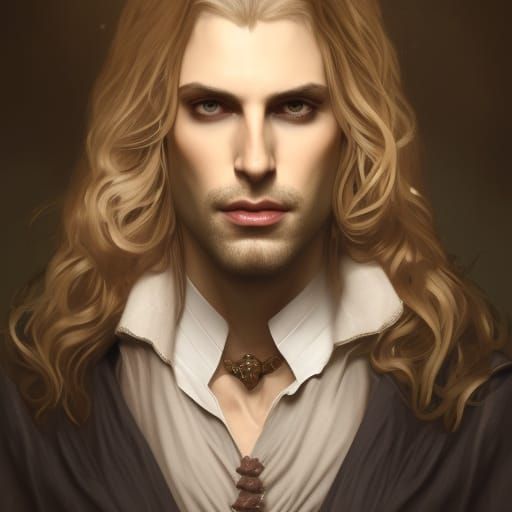 Handsome man, prince, vampire, regency, victorian, medieval, long hair ...