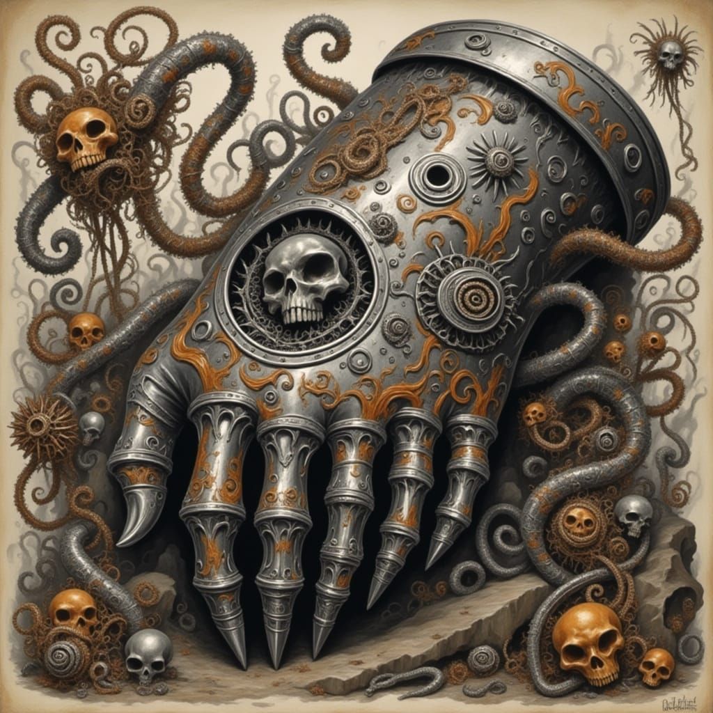 <lora:THE HOWLING:1.0> Gauntlet