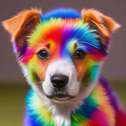 Rainbow Puppy - AI Generated Artwork - NightCafe Creator