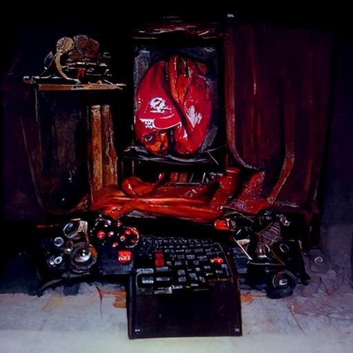 A red gaming setup