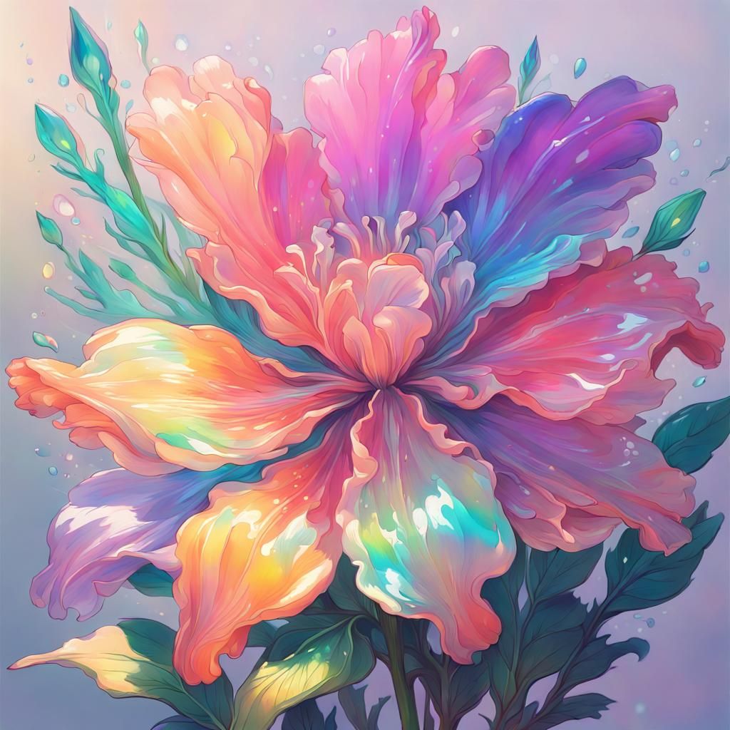 A Multicolored Iridescent Amazing Flower  by @LoreCampa93