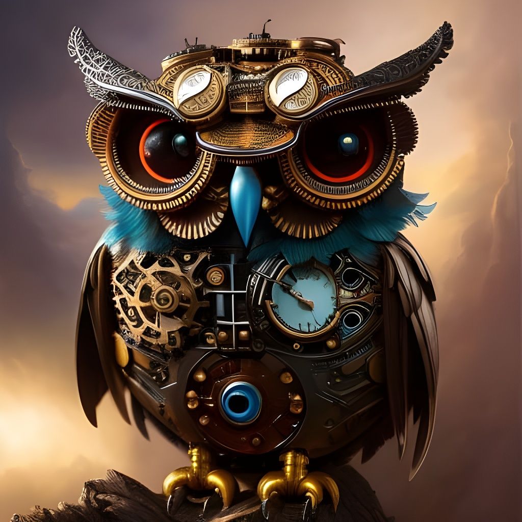 Bubo the Mechanical Owl AI Generated Artwork NightCafe Creator