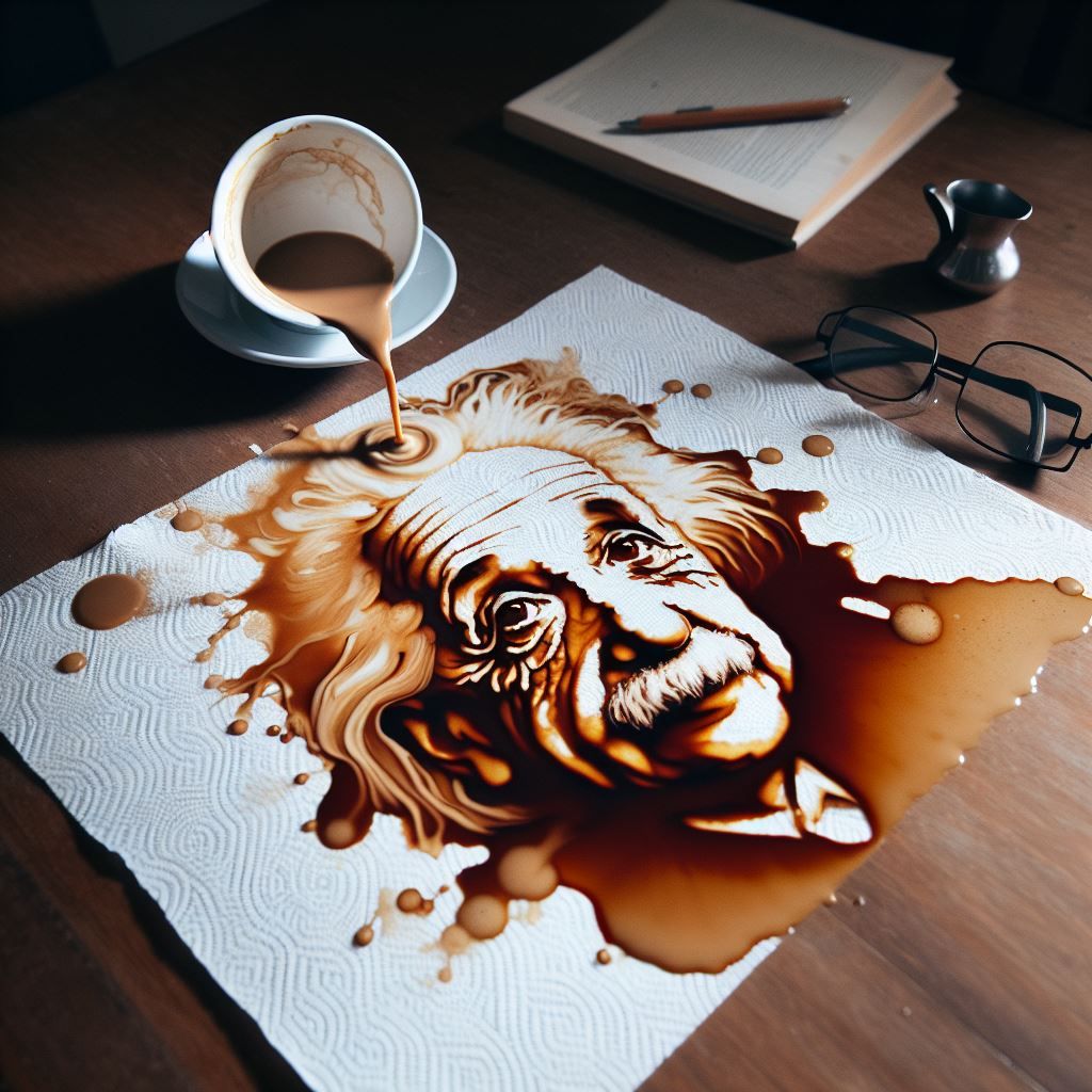 Einstein’s Serendipity: A Coffee Spill Masterpiece