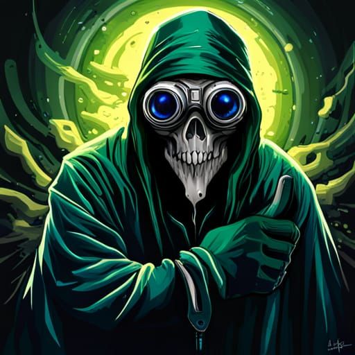 Reaper wearing night vision goggles - AI Generated Artwork - NightCafe ...