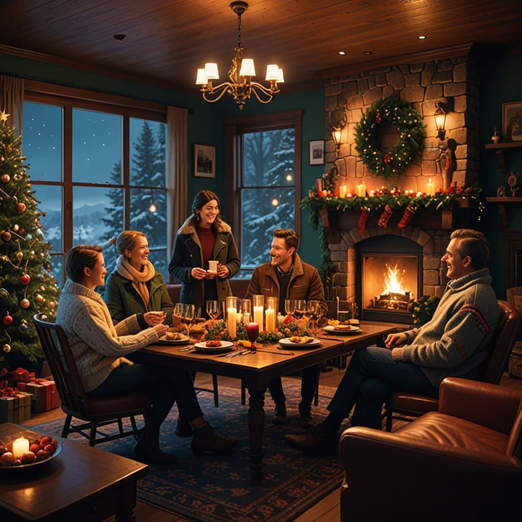 Friends celebrating Christmas  by @Xal