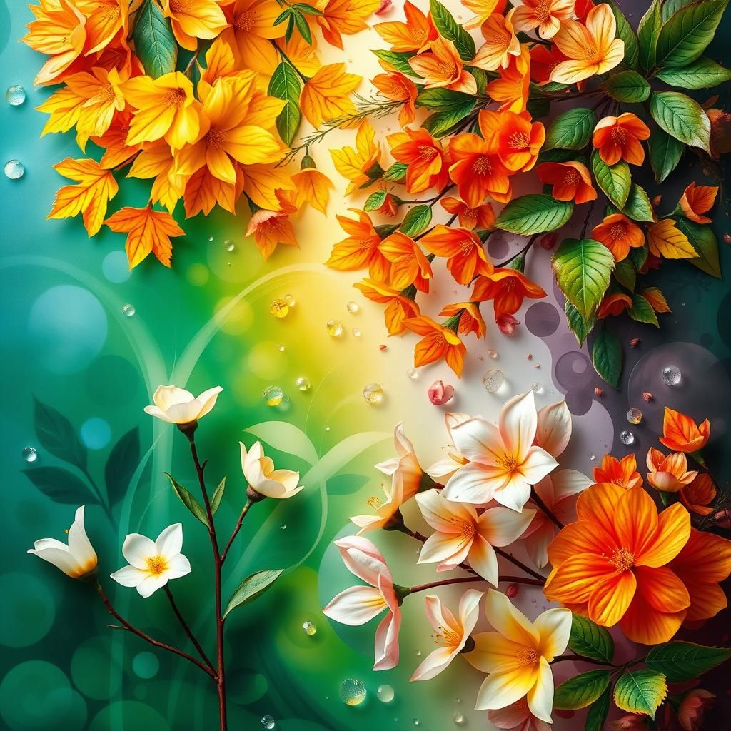 Seasons Transition in Acrylics with Neon Tones