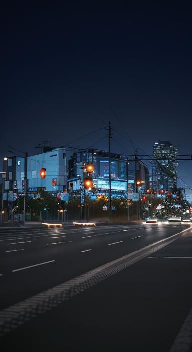 intersection at night