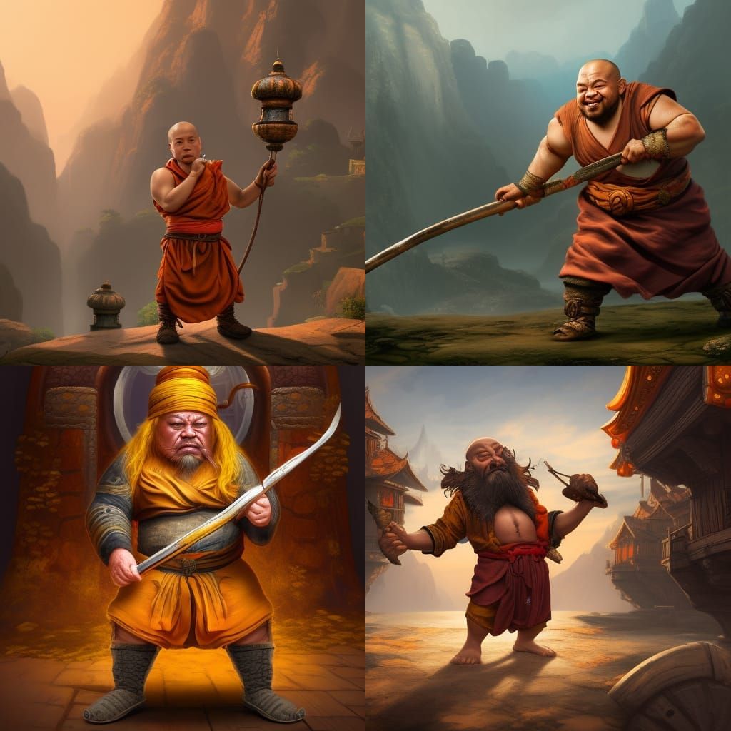 Dwarf drunken master monk - AI Generated Artwork - NightCafe Creator