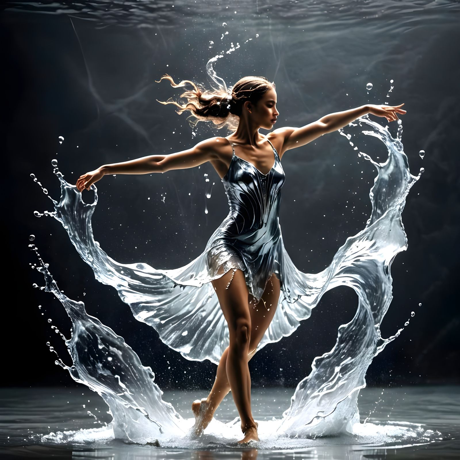 water forming the shape of a dancer  by @lisabynature