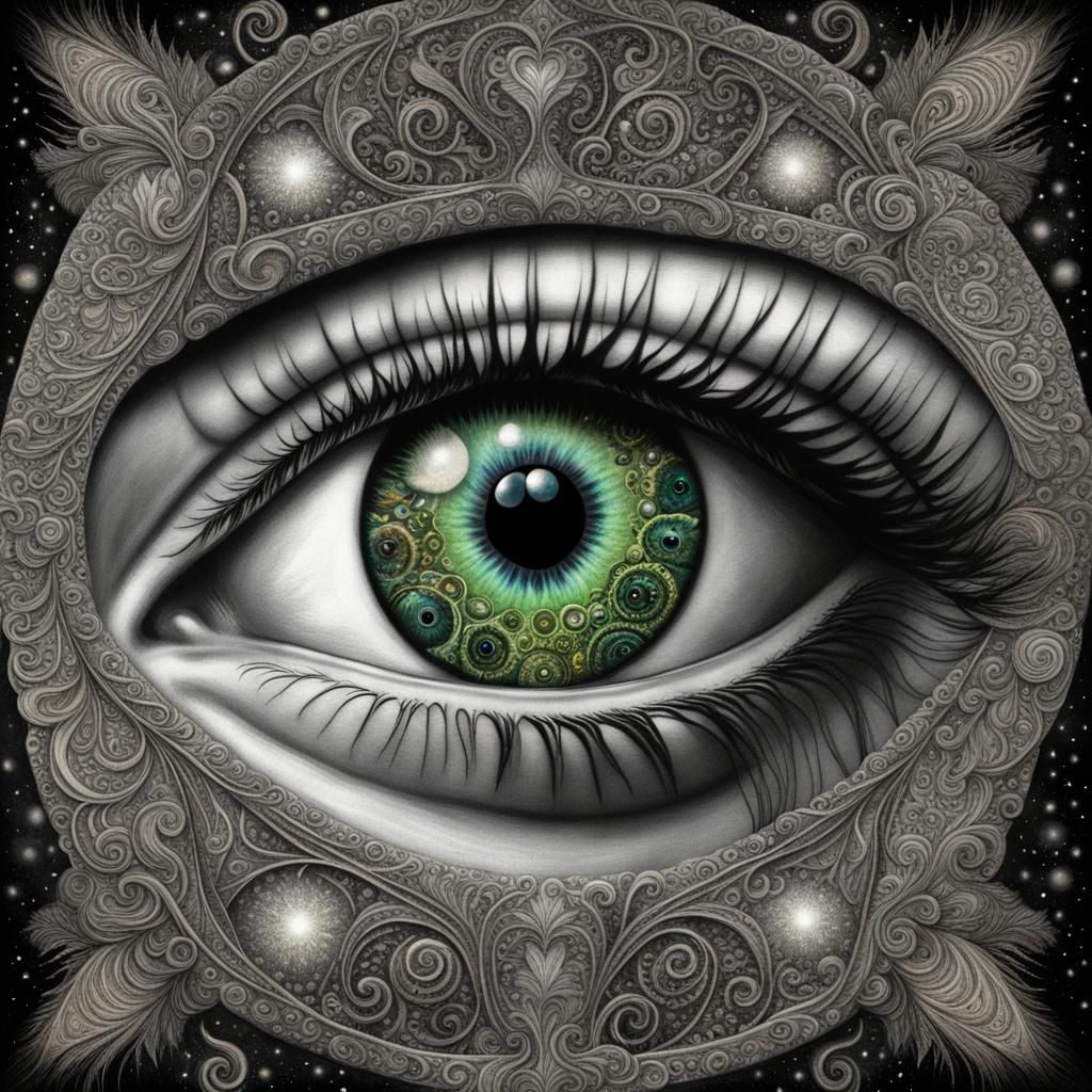 ville valo's green eye cosmic eyeball gothic emo love heart iris ...