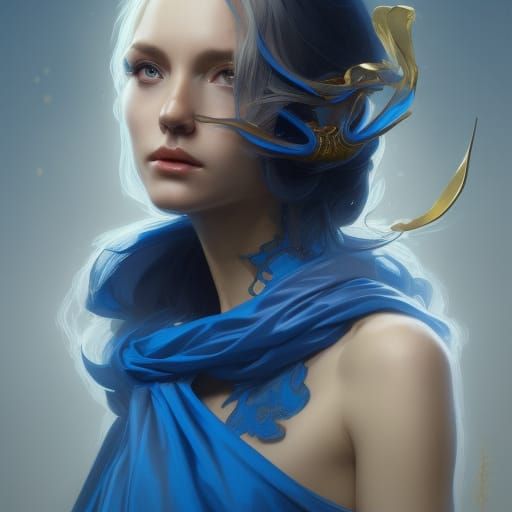 elf, blue robe with gold trim AI Generated Artwork NightCafe Creator