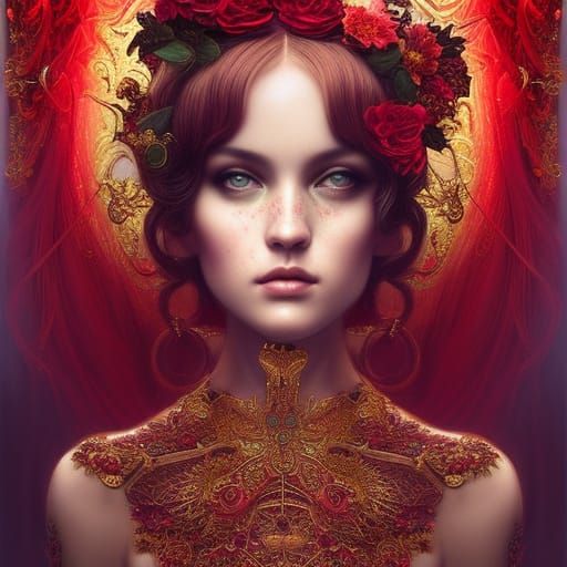 Goddess of Sweets in Art Nouveau Style