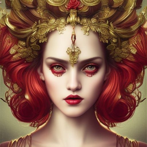 Goddess of Sweets: Hyper-Detailed Digital Portrait