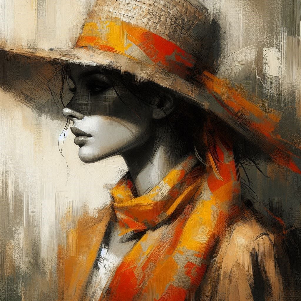 lady in orange yellow