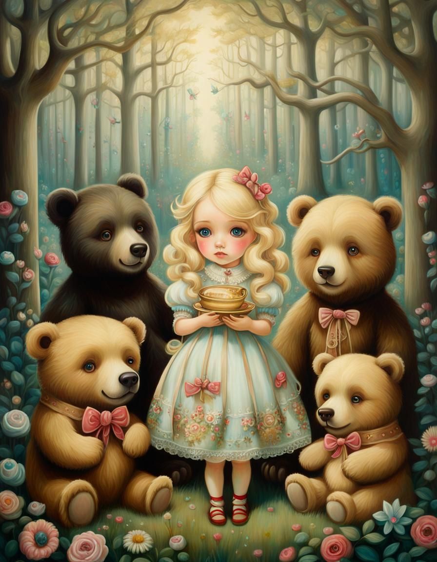 Goldilocks and the three bears by Mark ryden; complex composition ...